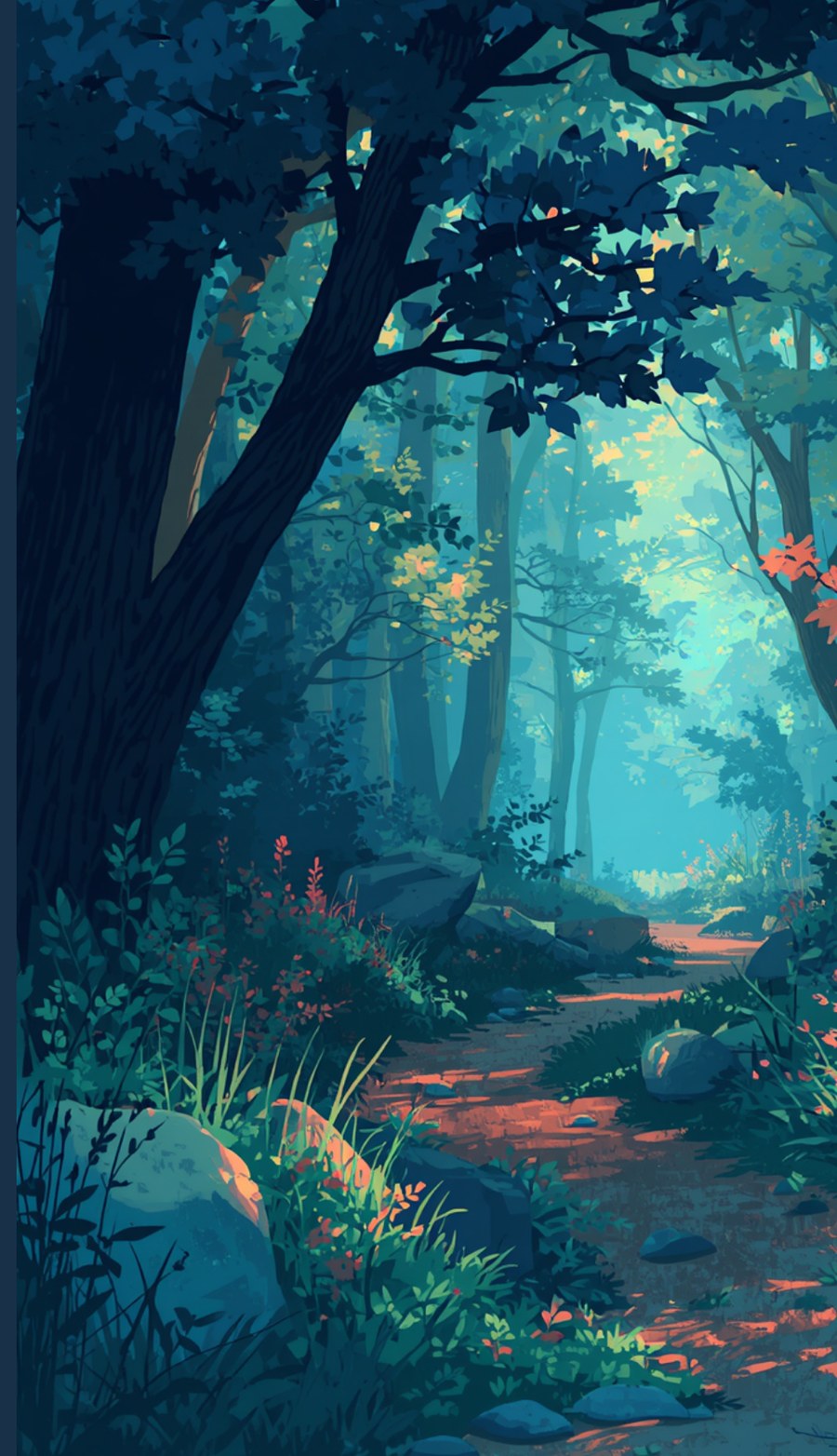 A lone figure on a path through soft light