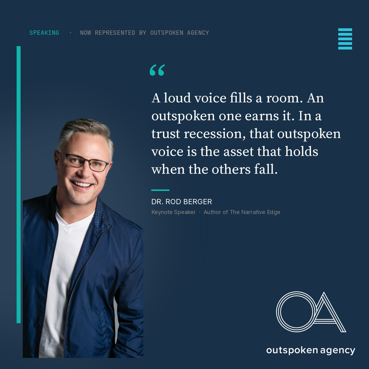 Dr. Rod Berger, now represented by Outspoken Agency